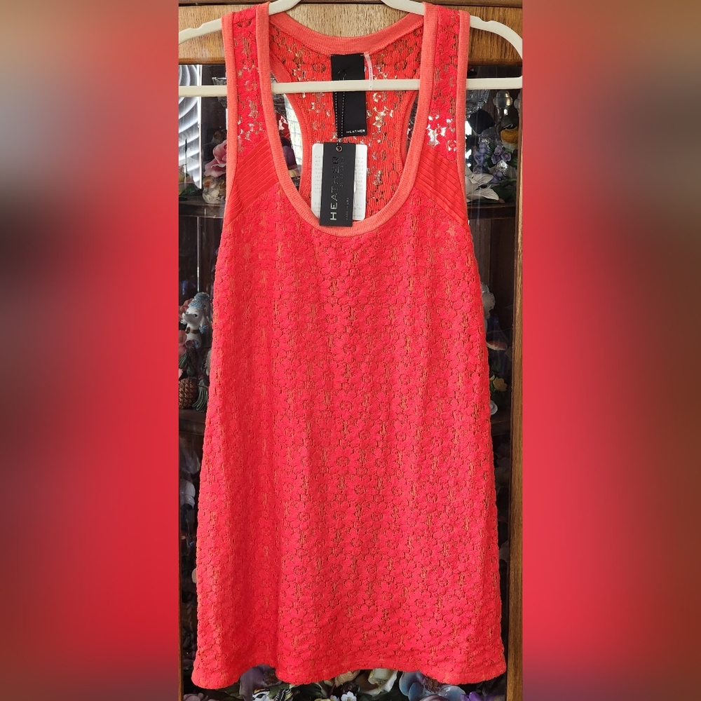 NWT Heather Floral Lace Tank Size M